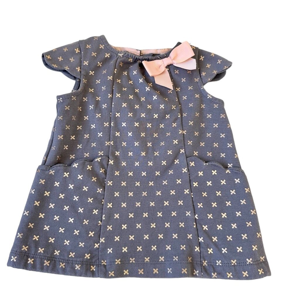 CATHERINE MALANDRINO BABY GIRL'S PLUM MINI DRESS Size 18Months Pre-Owned